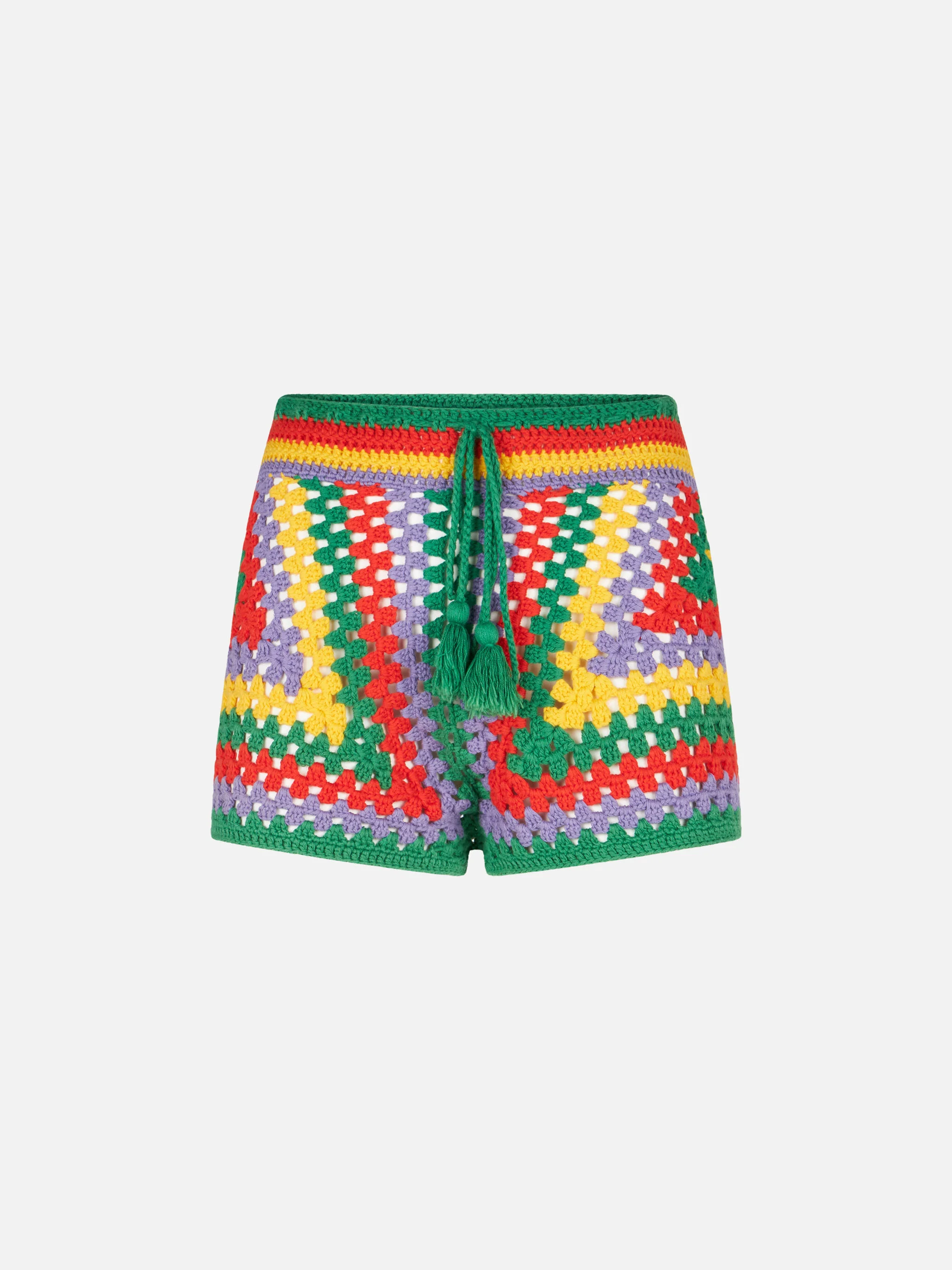 Veelkleurige gehaakte shorts