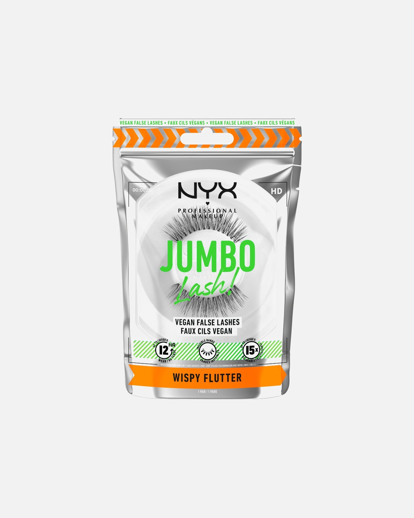 Pestañas postizas Jumbo de NYX Professional Makeup. Pestañas veganas – 1 unidad.