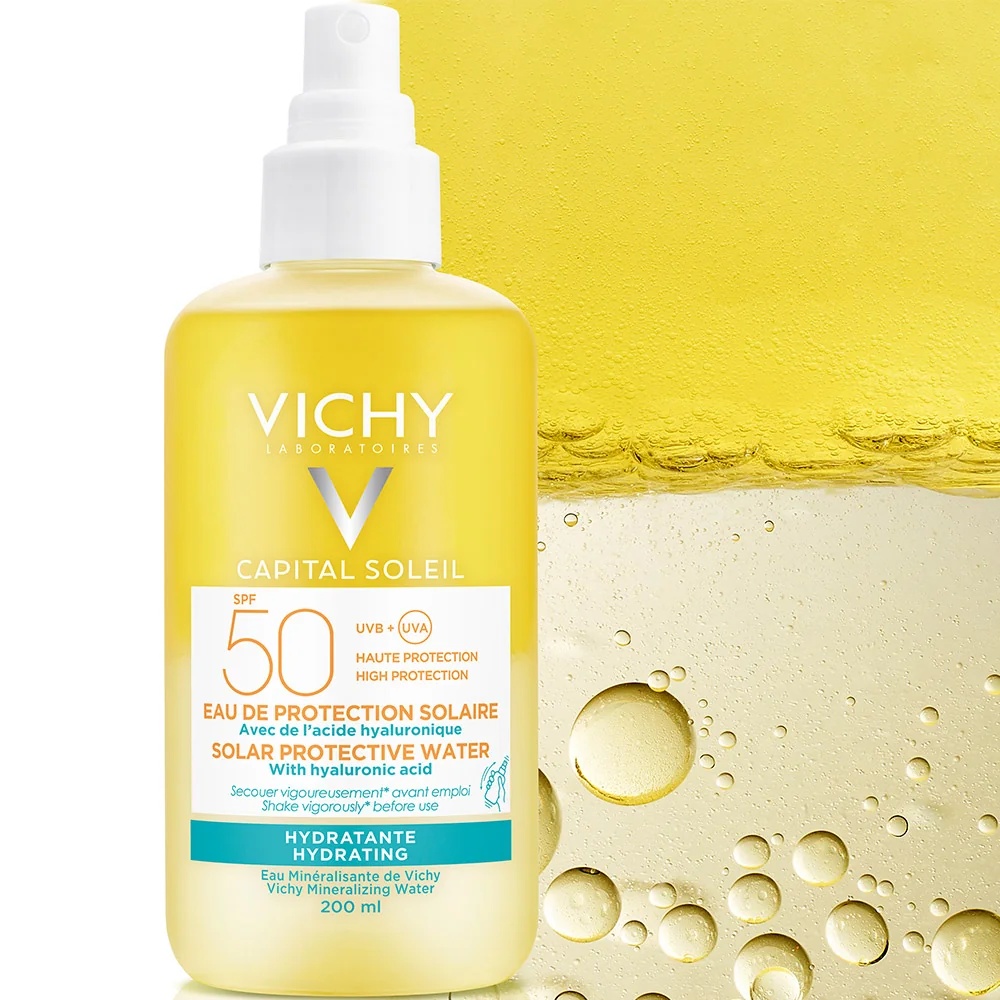 VICHY Vichy Capital Soleil Feuchtigkeitsspendende Sonnencreme LSF 50 200 ml mit Hyaluronsäure