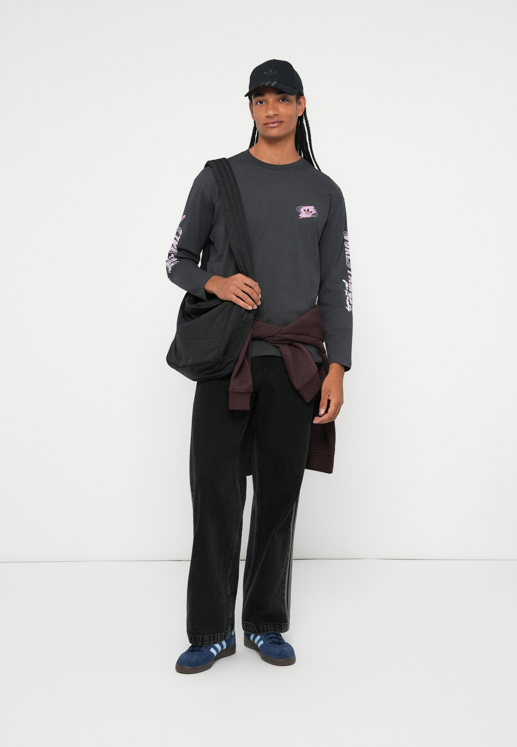 adidas Originals GRAPHIC UNISEX - Bluzka z długim rękawem - antracyt