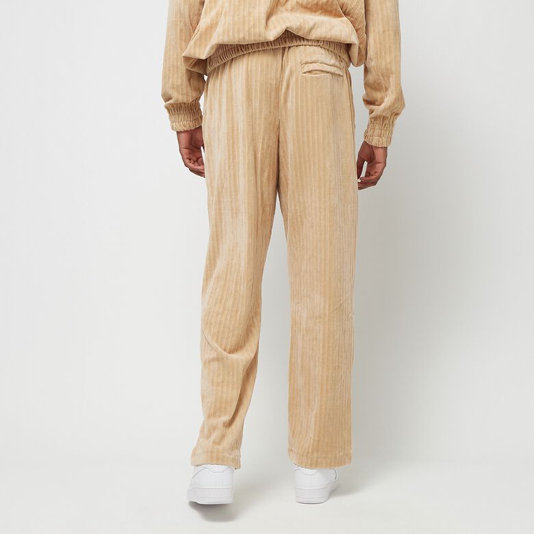Pantaloni della tuta in velluto a righe con logo in corsivo
