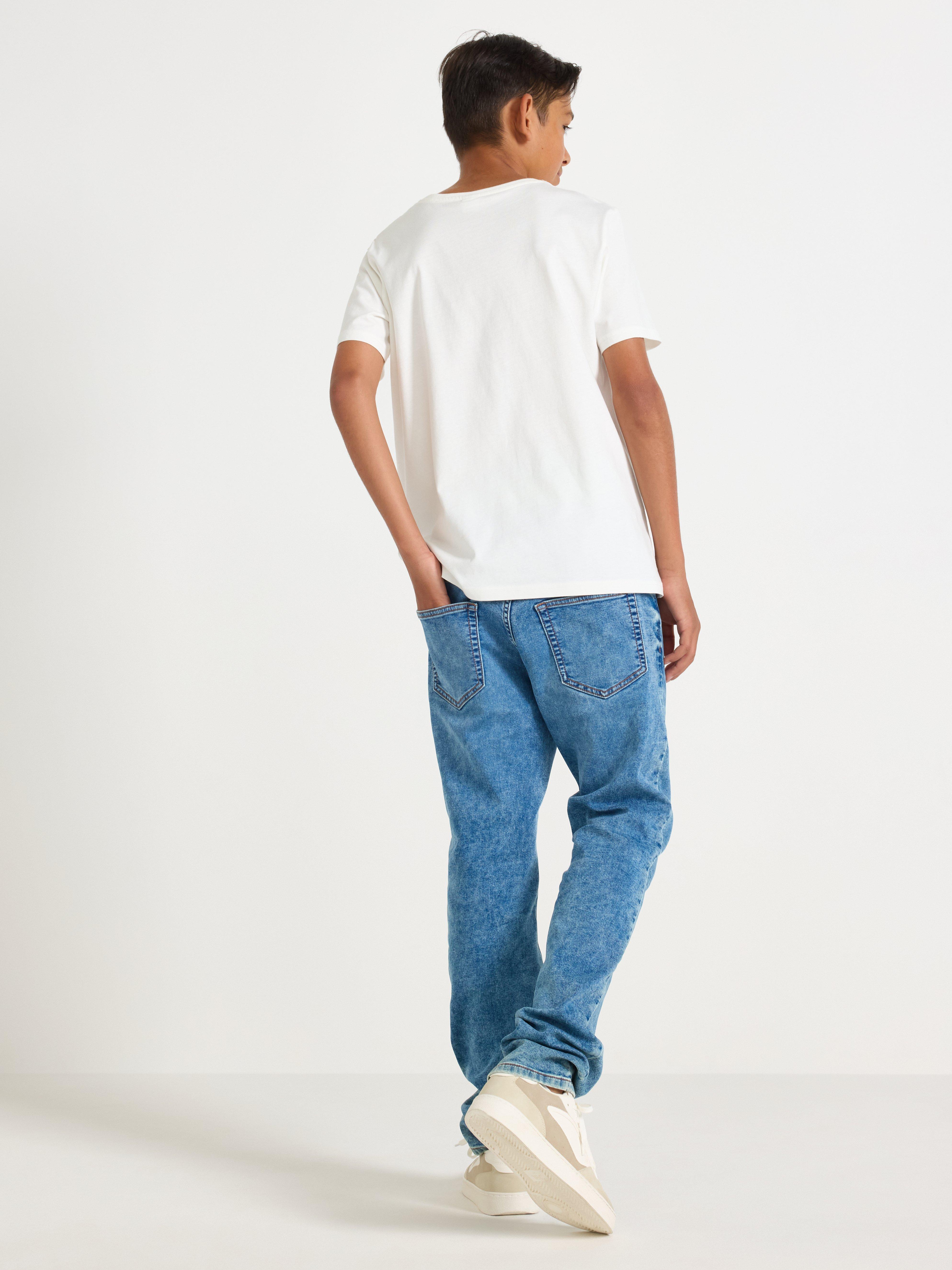 Džíny STAFFAN Regular Right s delšími nohavicemi Denim