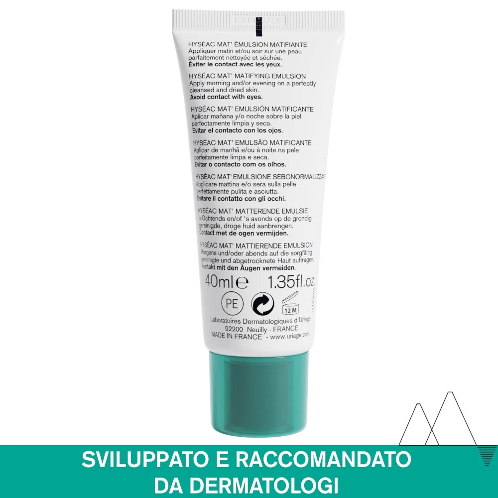 HYSÉAC Mat Trattamento Opacizzante - Gel viso antimperfezioni, Tratt.viso 24 ore antimperfezioni