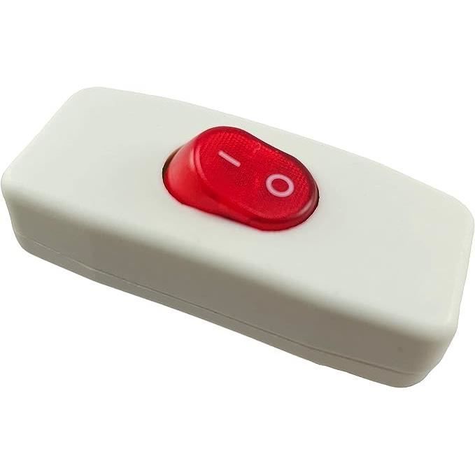 Interruptor intermedio - Blanco - 250V/2A - Interruptor basculante iluminado - Ahorro de energía - Ideal para LED
