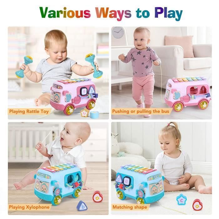 Baby Musical Bus Toy with Xylophone - Rainbow - 24 months - 2 years Rainbow Activity Table