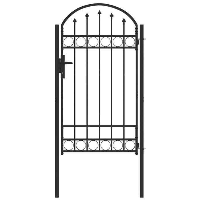 RUIG* CHIC Entrance Gate Garden Gate - KENNETH - Fence Gate Grey 100 x 175 cm Powder-coated Steel 371079