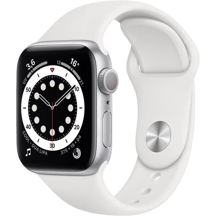 Apple Watch Series 6 GPS - Caja de aluminio plateado de 40 mm - Correa blanca (2020) - Reacondicionado - Excelente estado