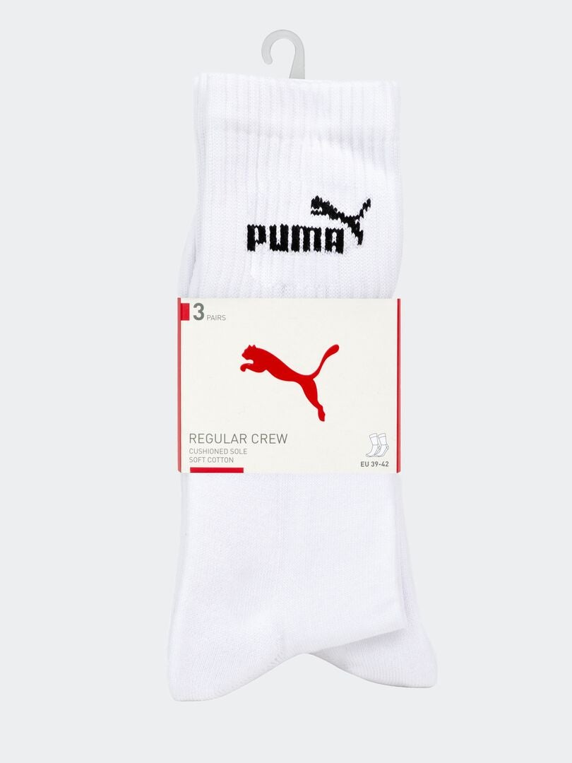 Conjunto de 3 pares de meias 'Puma' - BRANCAS