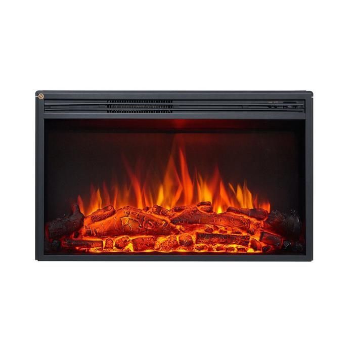 Cheminée électrique BALDERIA Typhon - Cheminée sur pied, chauffage 2000 W - Marron clair
