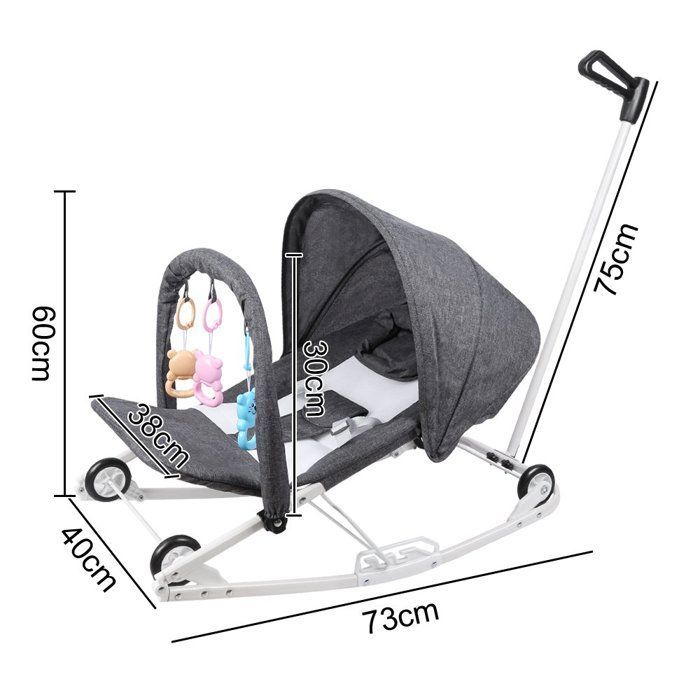 XUANYU.Transat Fille - Transat balancelle pliable-Balancelle bebe electrique - Avce moustiquaire-Pour Naissance à 12 Mois - Gris