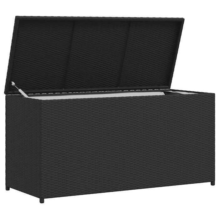 vidaXL Caisse de Stockage de Jardin Poly Rotin Noir Banc Boîte de Rangement 42498