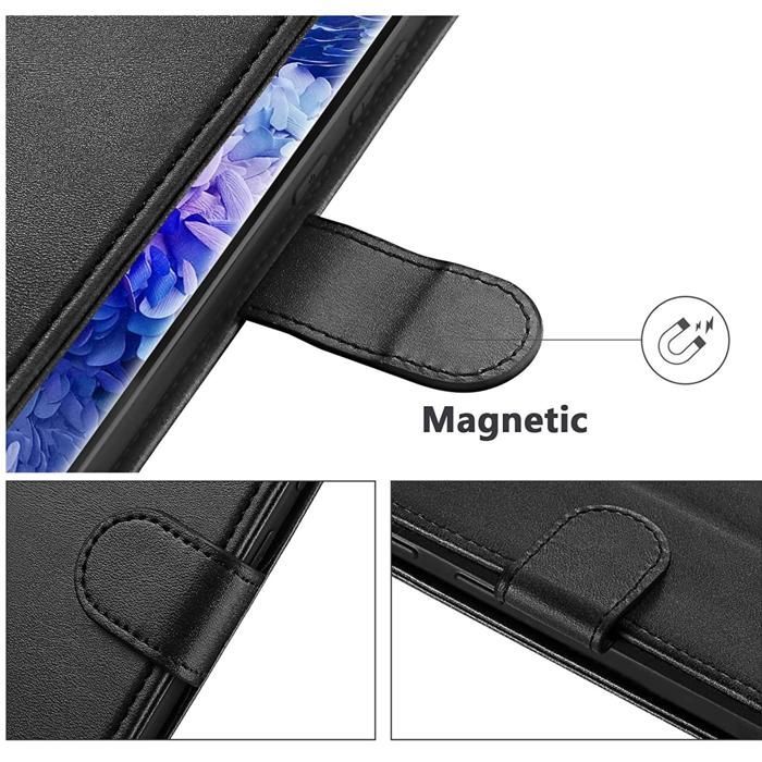 Fodral - PHONILLICO - Xiaomi Redmi 15 - Svart Plånbok - Magnetstängning - Kortfack