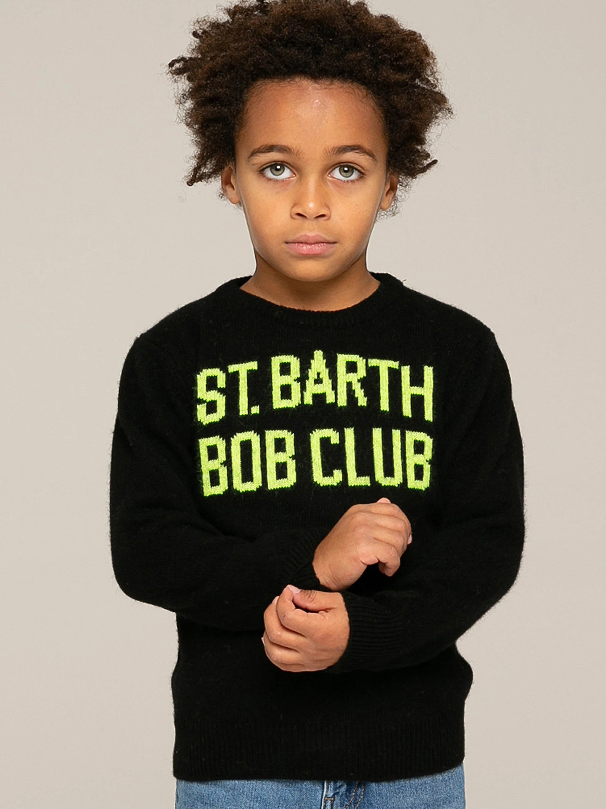 Maglione da bambino stampa St. Barth Bob Club