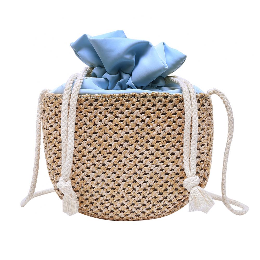 Sac à bandoulière en paille tressée pour femme, style vacances, sac messager tendance, sac de plage