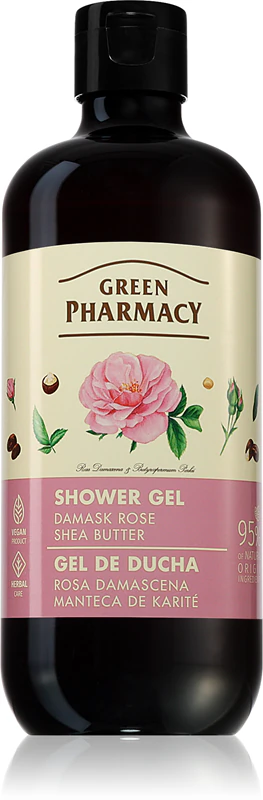 Gel de Banho Suave Green Pharmacy Rosa Damascena e Manteiga de Karité