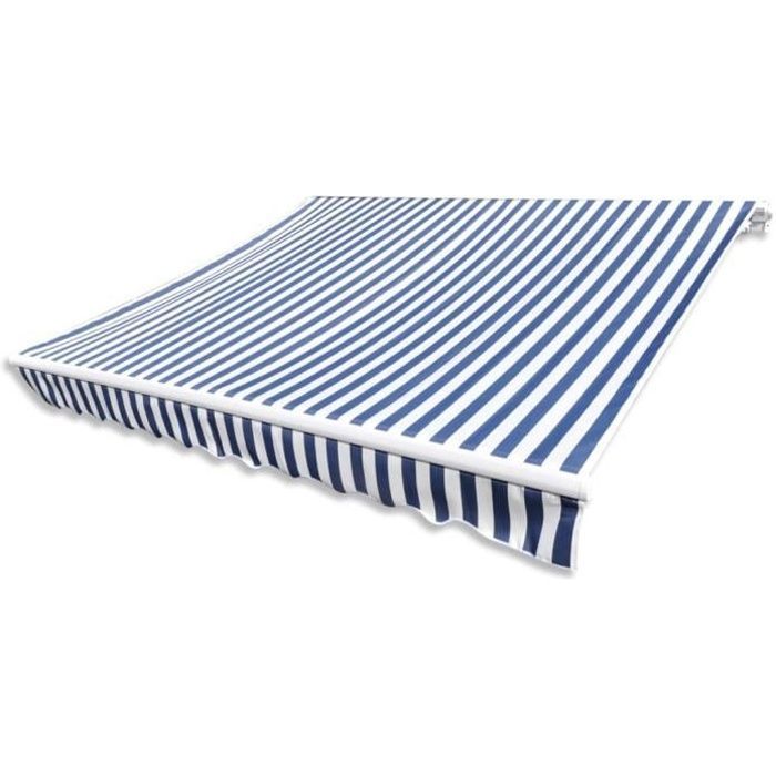 Toldo - KAI - Manual - 3 x 2,5 m - Protección UV - Azul y blanco
