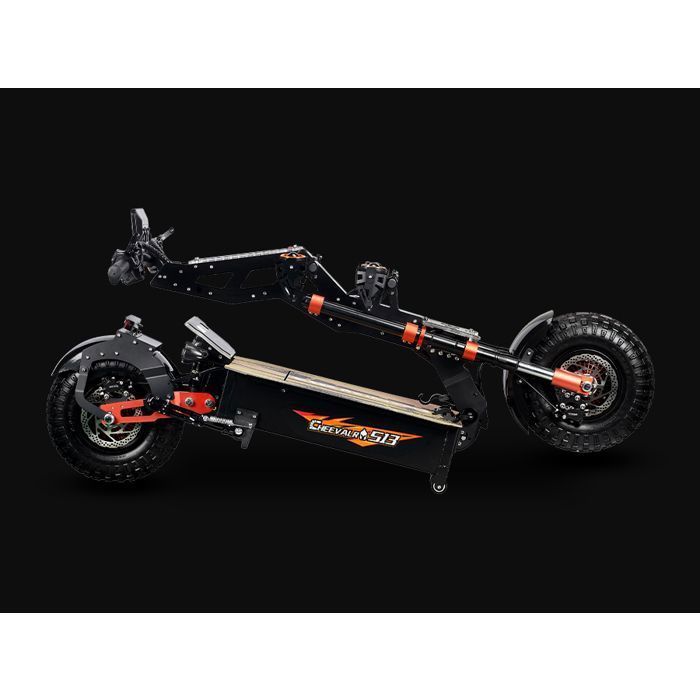CHEEVALRY Electric Scooter, Dual Motors 4000W*2 60V40AH, 100KM Range, Off-Road Tires, 153x66x135.5cm, Black and Orange