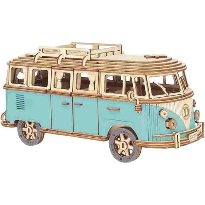 Puzzle 3D - Kit di modellismo - Autobus in legno - Da costruire - Per bambini - Dagli 8 anni in su