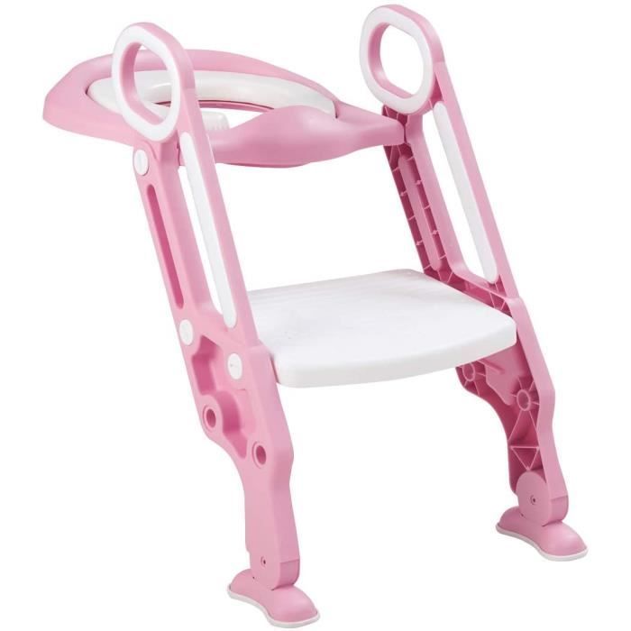 DREAMADE Kindertoiletbril, opvouwbare toiletverkleiner van PP en PVC met verstelbaar opstapje