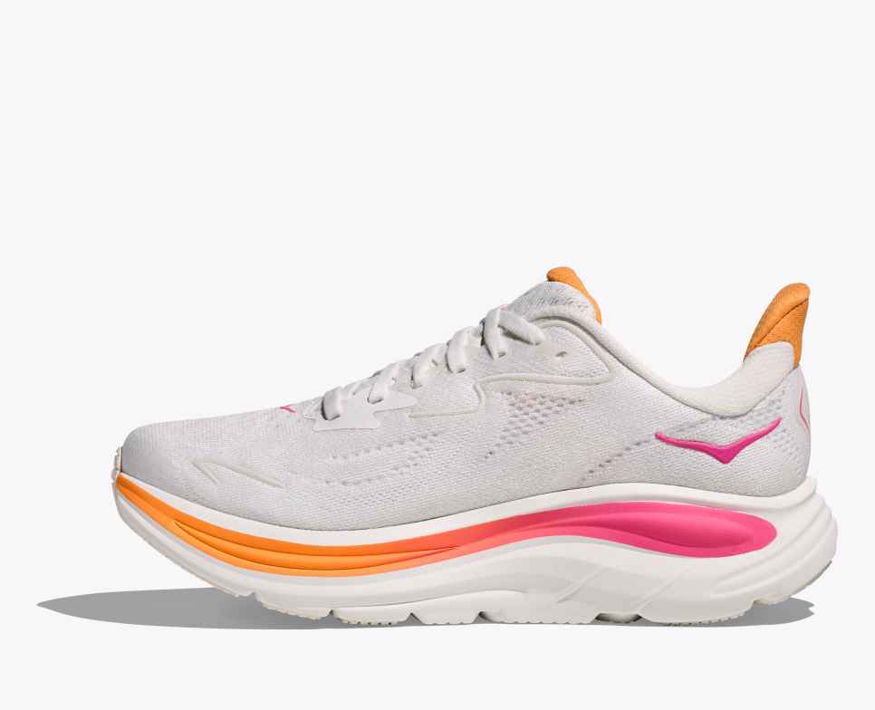 HOKA Clifton 10 Blanc / Rose électrique