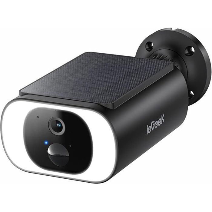 2K Camera Surveillance WiFi Exterieure sans Fil - Camera Exterieur Solaire WiFi sur Batteries, Panneau Solaire Integree, IP66
