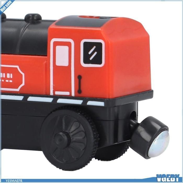 Tren eléctrico Ashata, tren eléctrico de madera a pilas, construcción creativa de vías, juego de juguetes ideal.