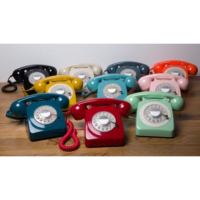 Festnetztelefon – GPO – 746 – Traditionelles Wählscheibentelefon – Authentischer Klingelton – Vintage-Rot