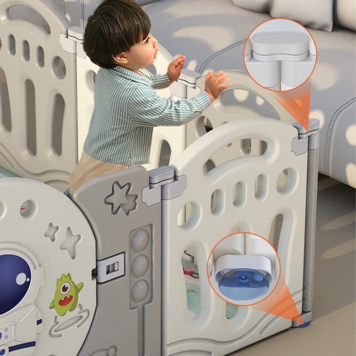 Cercado modular para bebês MAGICFOX, com tapete de XPE, barreiras resistentes, 30 bolinhas, formato dobrável e ajustável, 120*150 cm