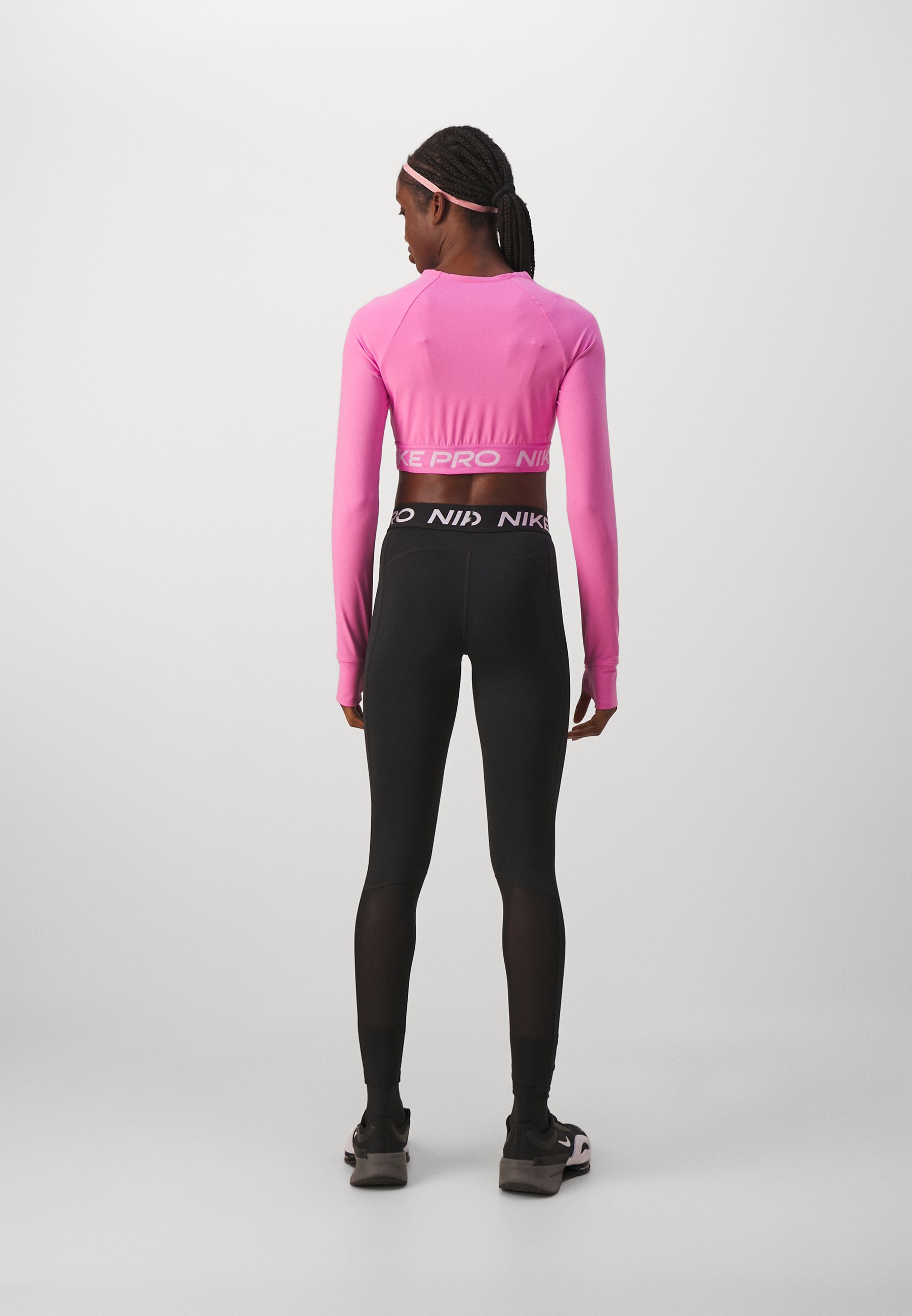 Nike Performance 365 CROP - Top met lange mouwen - speels roze/wit