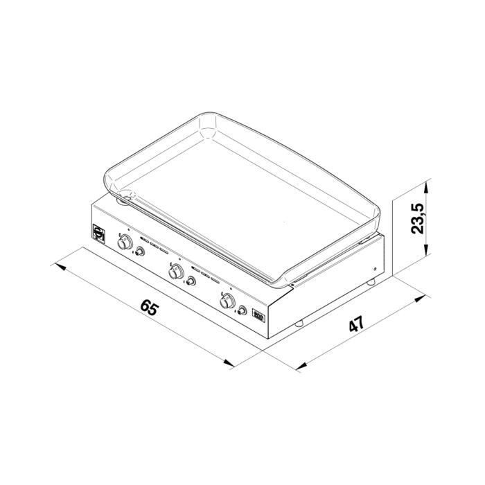 Plancha à gaz - ENO - Initial 65 - 3 brûleurs - Inox - 6,3 kW