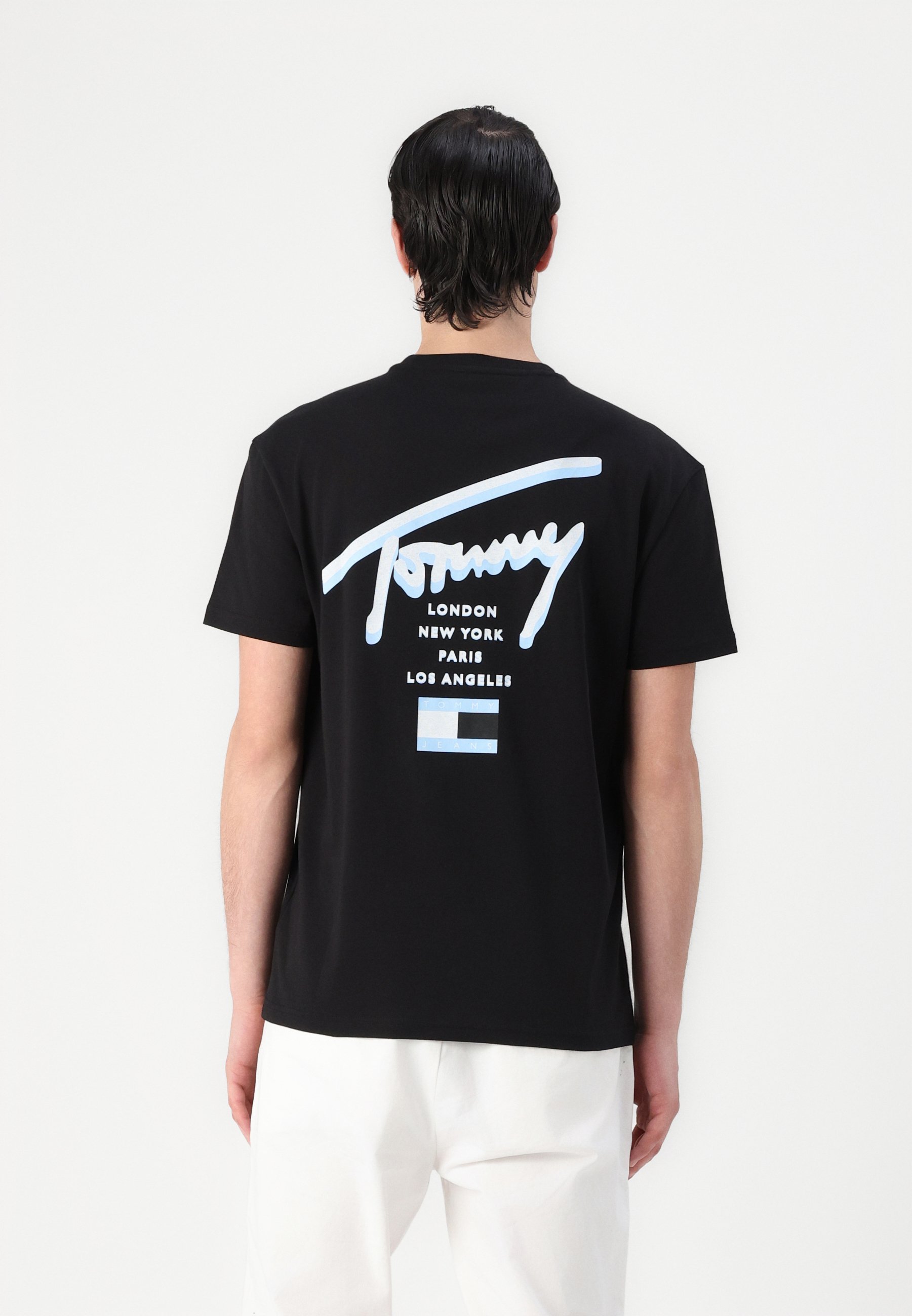Tommy Jeans SIGNATURE CITY TEE UNISEX - T-shirt stampata - nera