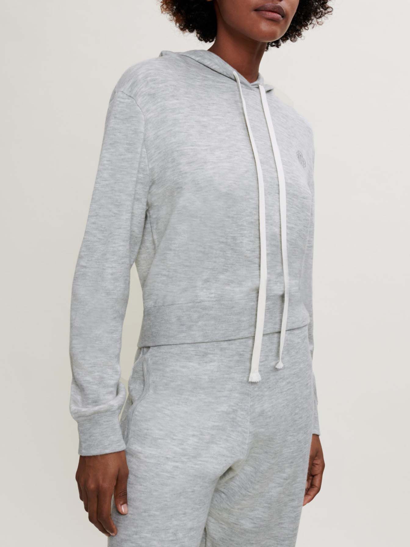 Hanorac din fleece melanj - Gri