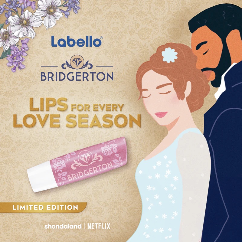 Labello Bridgerton Rose tonuotas drėkinamasis lūpų balzamas
