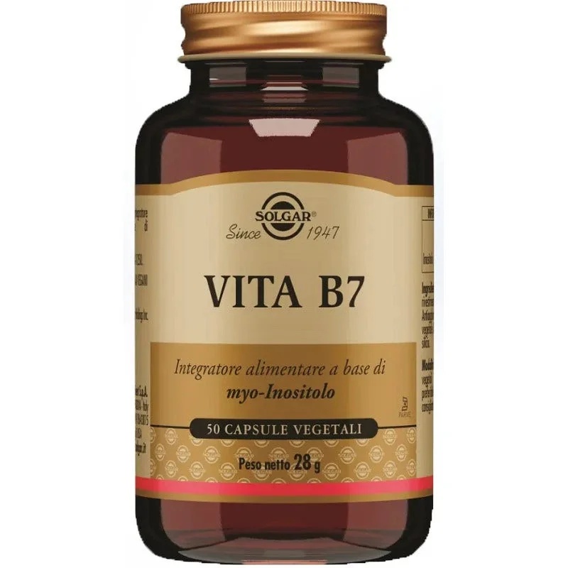 Voedingssupplement SOLGAR Vita B7 50 plantaardige capsules met myo-inositol