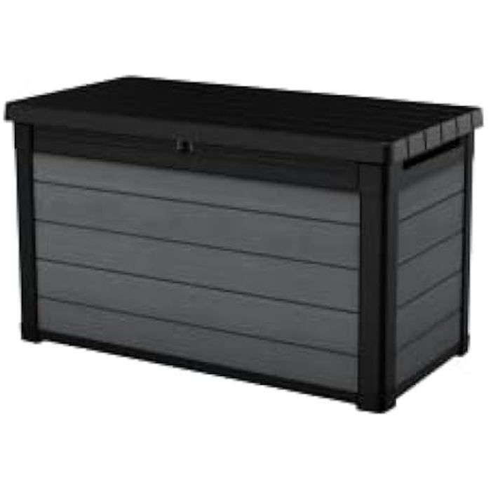 Keter 100G Tuinopbergbox - Houtnerf - Grijs - 380L - 122,9 x 62,1 x 70,6 cm