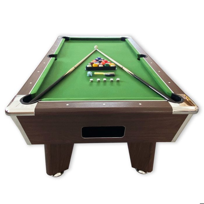 7-voet groene pooltafel met handmatig muntmechanisme – Wedstrijd