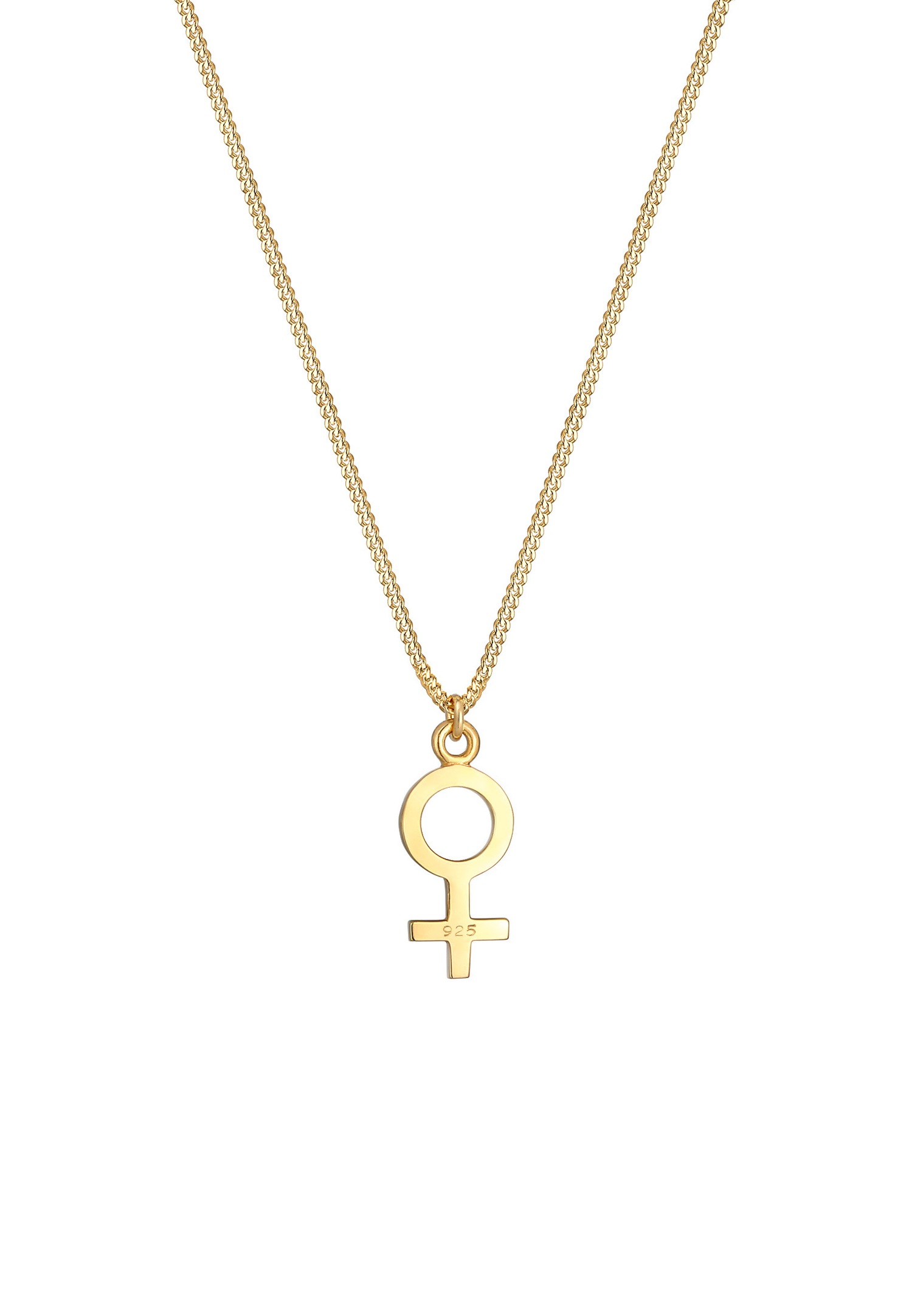 Elli Venus Pendentif Feminin Symbole Basic Minimal Collier Femme - (925/1000) Argent
