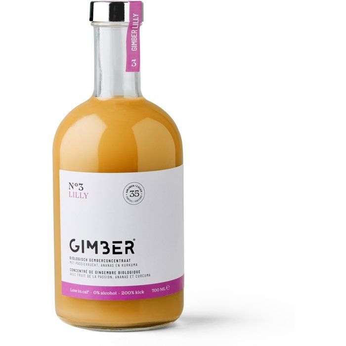 Gimber - N°3 - Lilly - Concentrado de jengibre orgánico con maracuyá, piña y cúrcuma - 700 ml