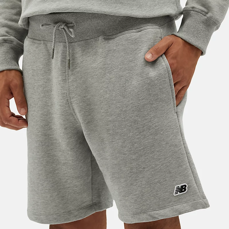 NB Herrenshorts mit kleinem S-Logo – Sportgrau