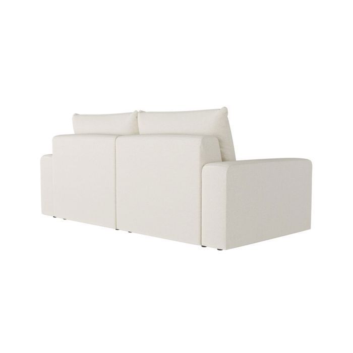 Canapé droit fixe 2 places ROMANE en tissu Easy Clean antitache - Beige