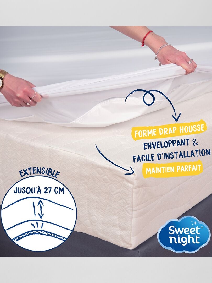 Waterdichte en mijtwerende katoenen matrashoes - wit
