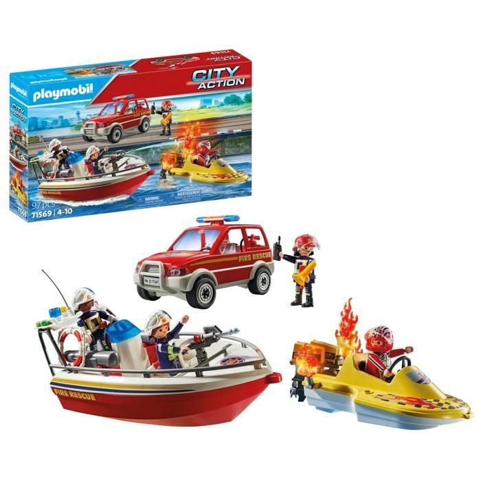 Playmobil - City Action 71569 Intervention des Pompiers sur l'Eau