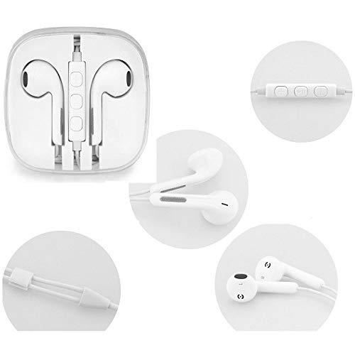 Hands-free kit - Ozzzo white - Earphone with microphone - Compatible with Samsung Galaxy A51 5G - Wired