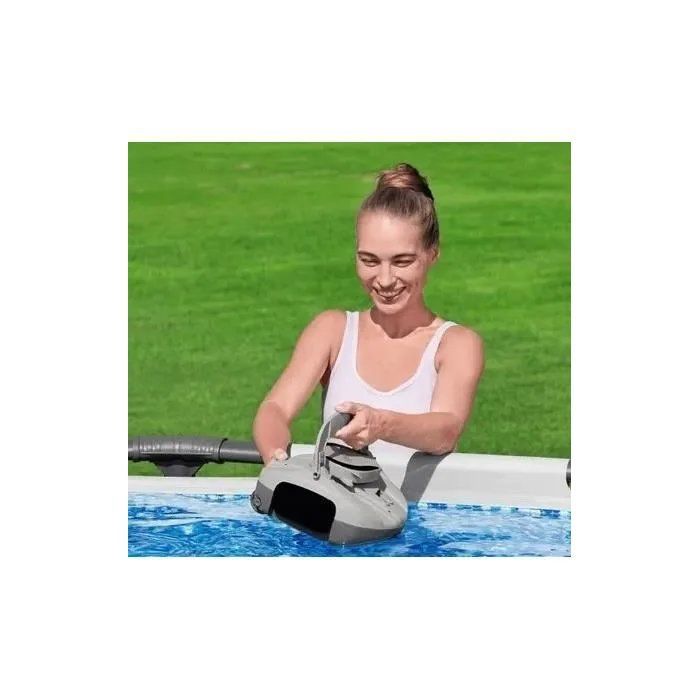 Kit de piscina tubular elevada BESTWAY - Steel Pro Max™ - 404 x 201 x 100 cm - Rectangular + Robot Quartz