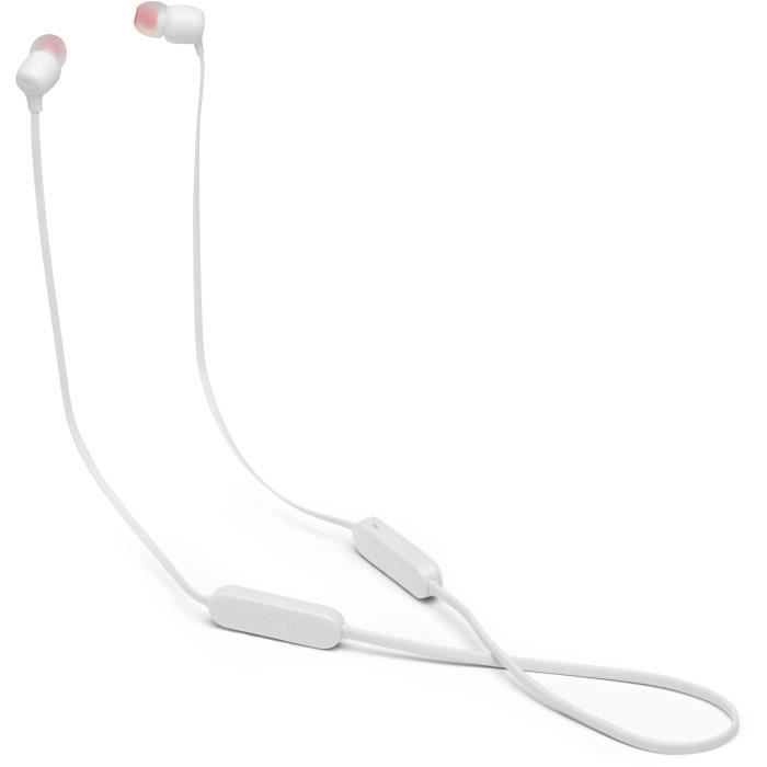 Auriculares inalámbricos JBL Tune 125BT - Intraurales - Sonido Pure Bass - Bluetooth 5.0 - 16 horas de autonomía - Blanco