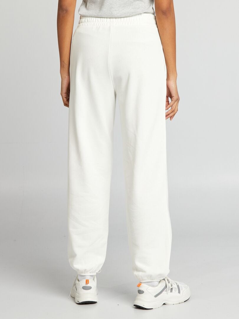 Fleece joggingbroek - WIT