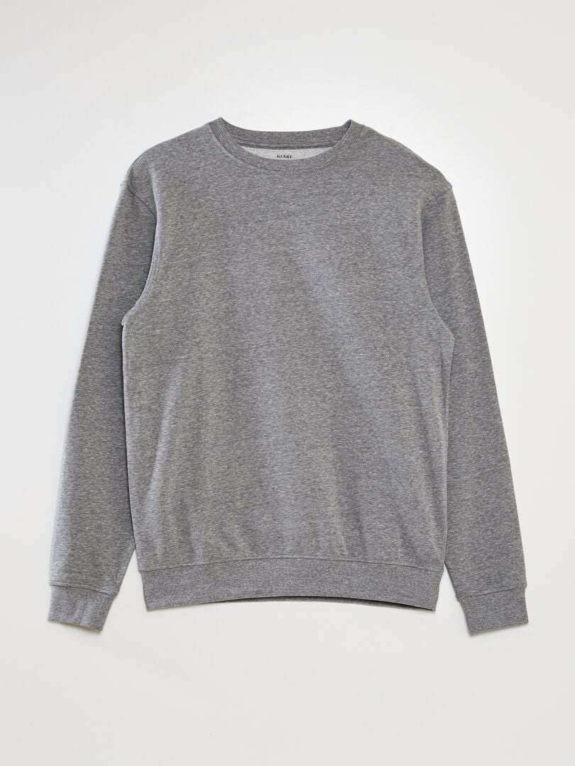 Effen French terry sweatshirt - GRIJS