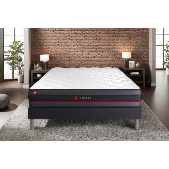 90x190 REGEN memory foam mattress + black bed base kit