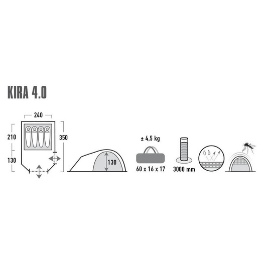 Palapinė „High Peak Kira 4.0“