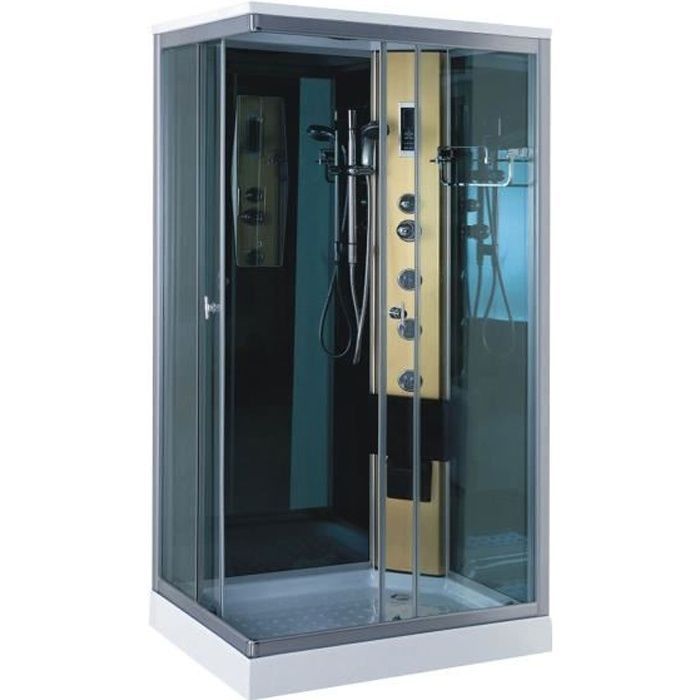 Hydromassage shower cabin - Taormina - Left opening - Grey - Ultimate comfort - Futuristic design